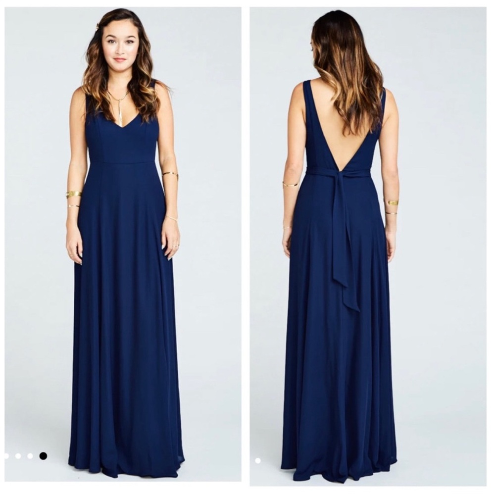 SMYM Rich Navy Crisp Jenn Maxi Dress With Sash